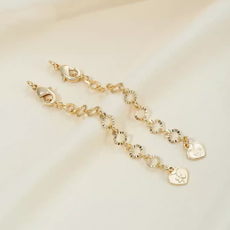 Brass Lobster Claw Clasp With Extended Chain