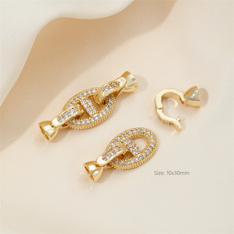 Zircon Fold Over Clasp Double Side Classic Fashion Fastener