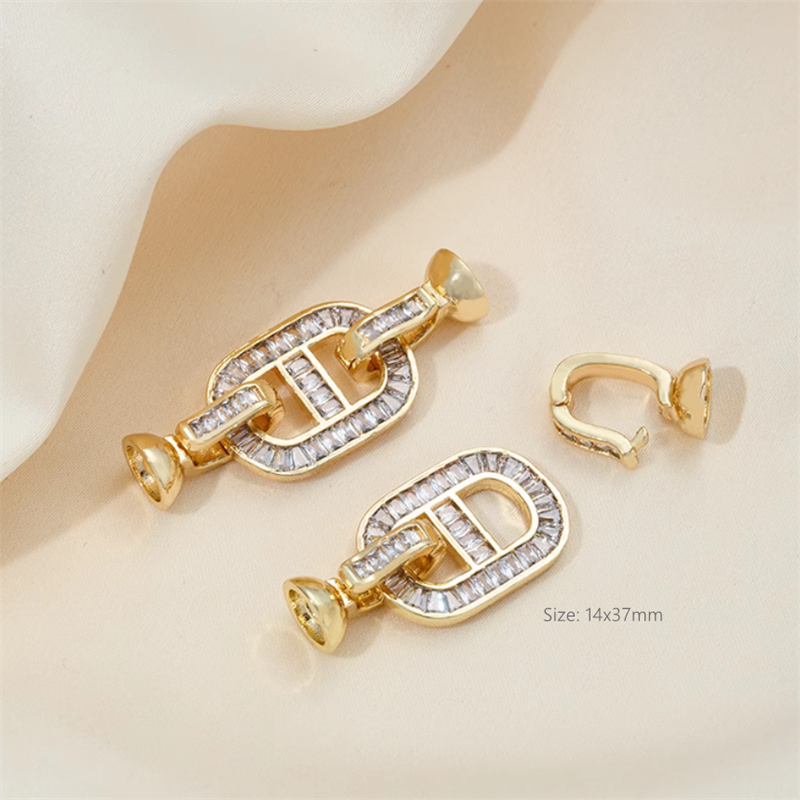 Zircon Fold Over Clasp Double Side Classic Fashion Fastener