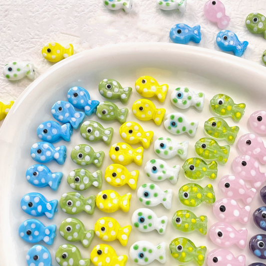 Glass Transparency Dot Fish Spare Spacer Charms