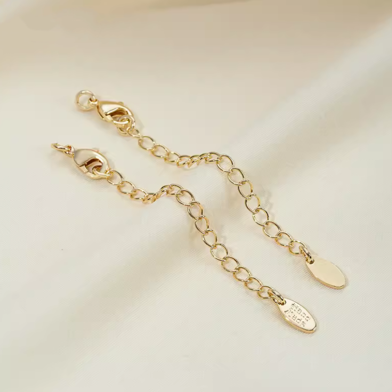 Brass Lobster Claw Clasp With Extended Chain