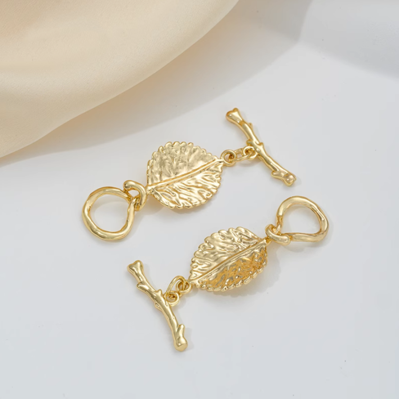 Unique Shape Leaf Branch Toggle Clasp Ring Stick OT Jewelry Connector