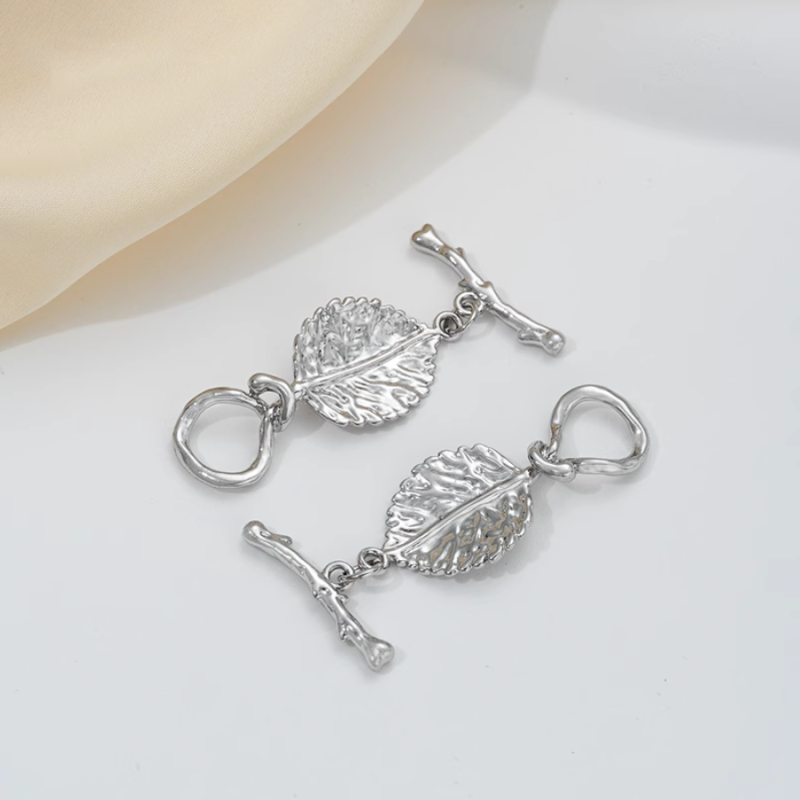 Unique Shape Leaf Branch Toggle Clasp Ring Stick OT Jewelry Connector