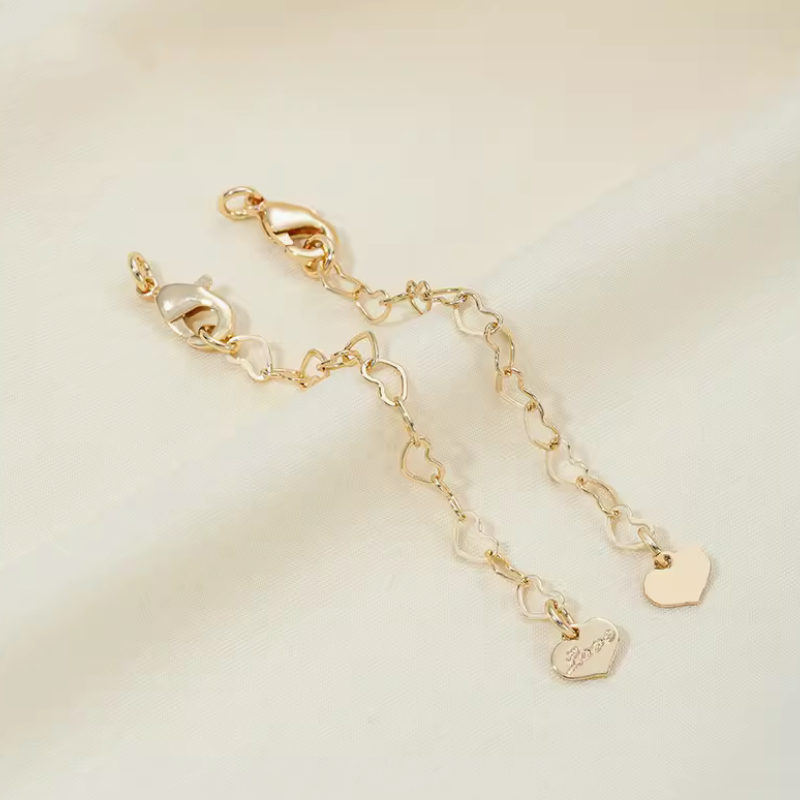 Brass Lobster Claw Clasp With Extended Chain