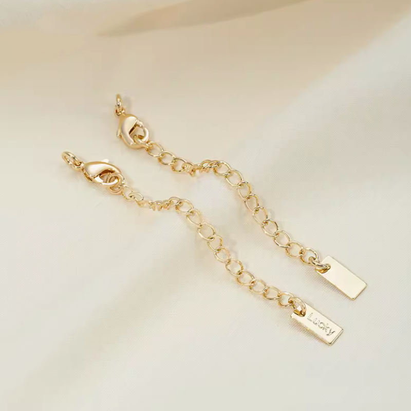 Brass Lobster Claw Clasp With Extended Chain