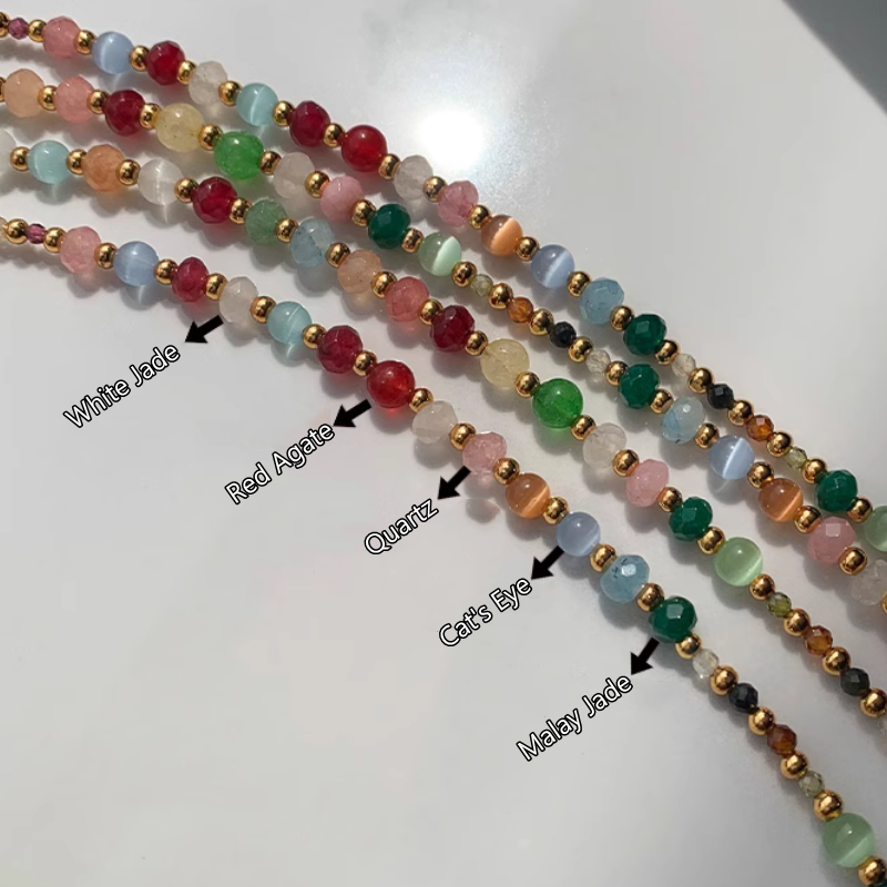 Nature Gemstone Mix Jewelry Necklace Girl Women Daily Wear Charms