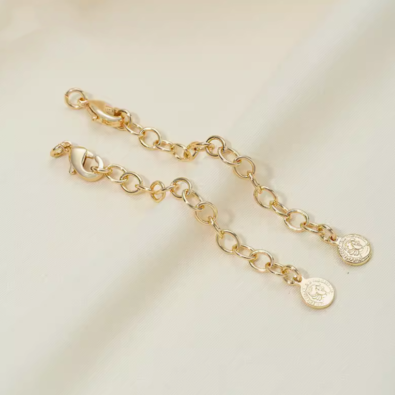 Brass Lobster Claw Clasp With Extended Chain