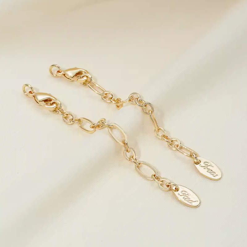 Brass Lobster Claw Clasp With Extended Chain