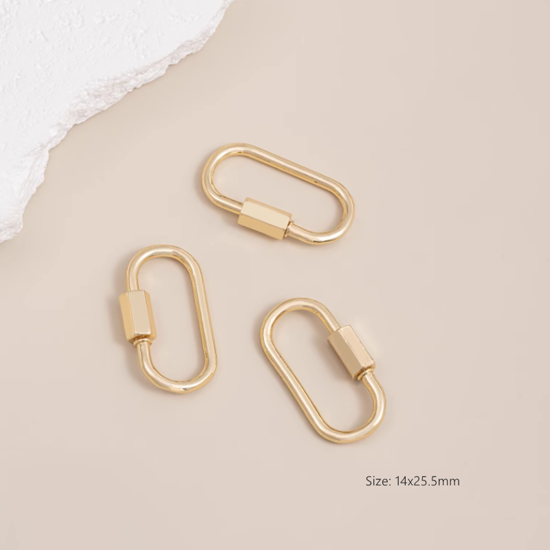 Brass 14K Gilded Screw Jump Ring Loop Jewelry Connector