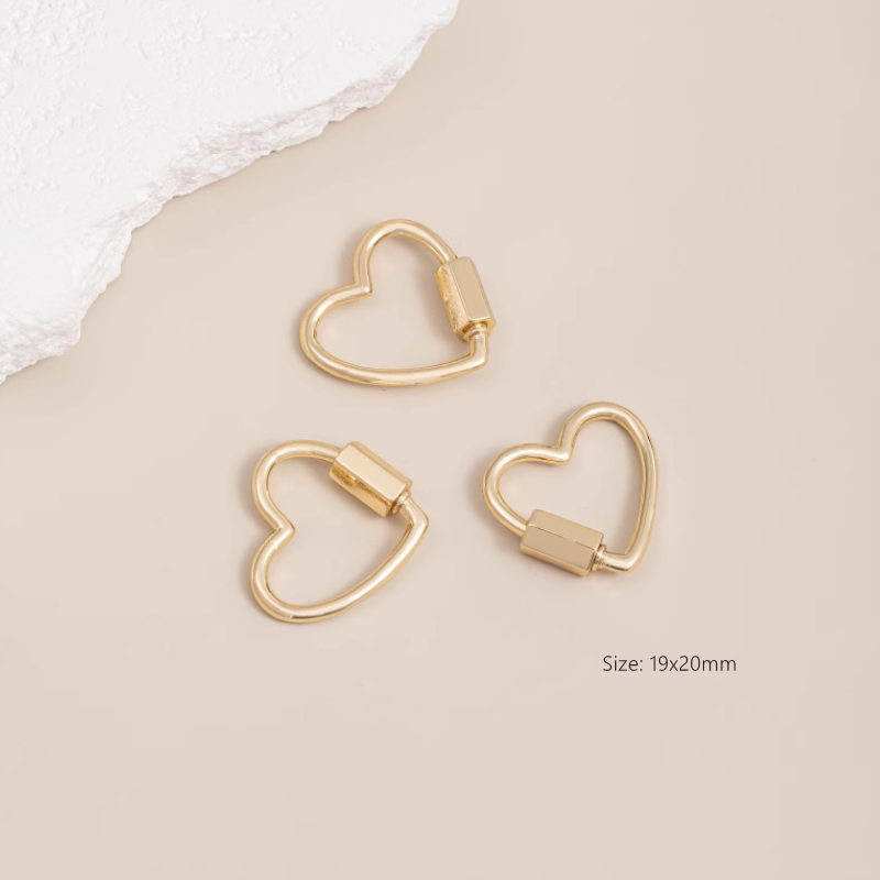 Brass 14K Gilded Screw Jump Ring Loop Jewelry Connector