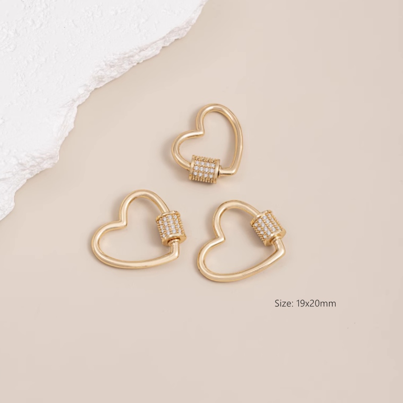 Brass 14K Gilded Screw Jump Ring Loop Jewelry Connector