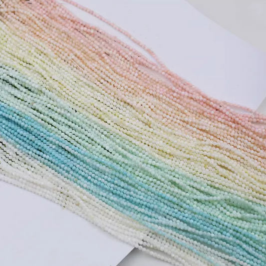 2-4mm Shell Material Beads Small Round Jewelry Dyed Warm Colorful Beads