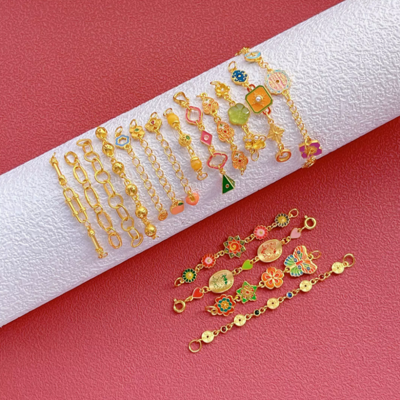 925 Silver Colorful Enameled Uncommon Extend Chains