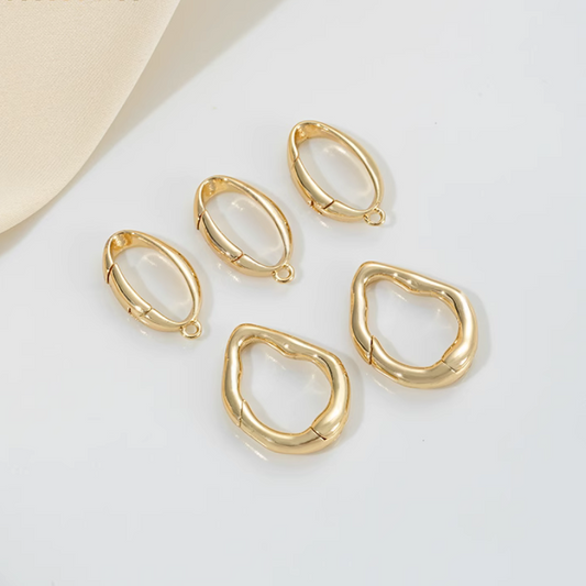 Brass Oval Winding Spring Clasps Jewelry Findings Jump Ring