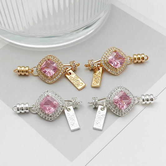 Brass High Quality Diamond Zircon Jewelry Connector Hook Clasps