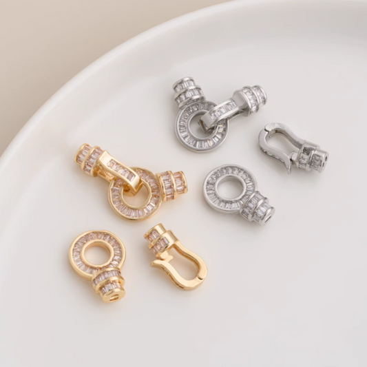 Zircon Ring Twister Clasp New Style Jewelry Fastener